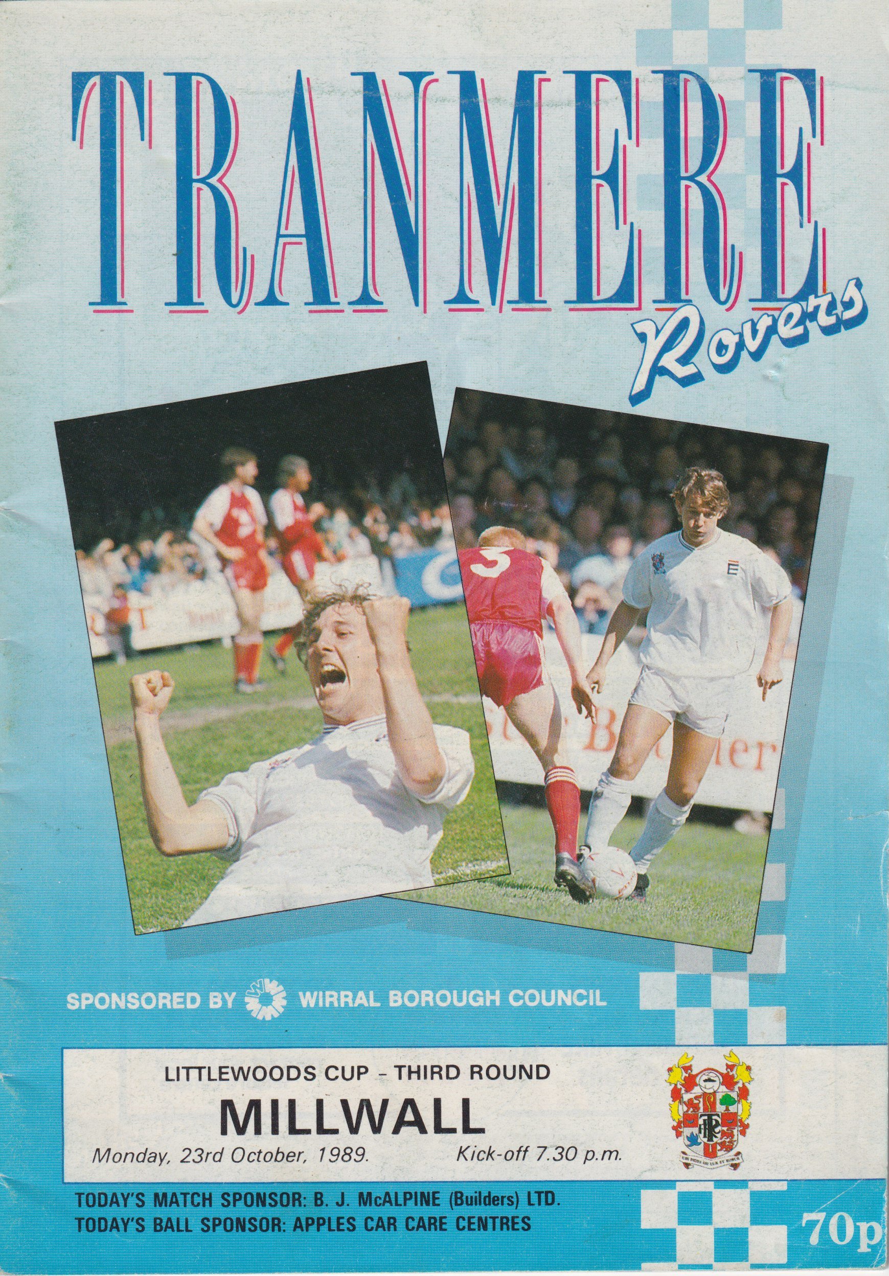 Tranmere Rovers v Millwall match programme